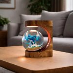 Blue Dragon Resin Lamp Living Room Table Decor