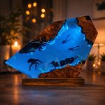 Broken Ship & Octopus Resin Lamp Cozy Candlelight Decor