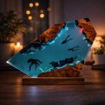 Broken Ship & Octopus Resin Lamp Cozy Table Candle Decor