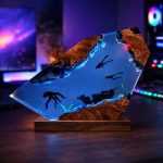 Broken Ship & Octopus Resin Lamp Gaming Room Night Glow
