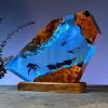 Broken Ship & Octopus Resin Lamp Purple Ambient Night Glow