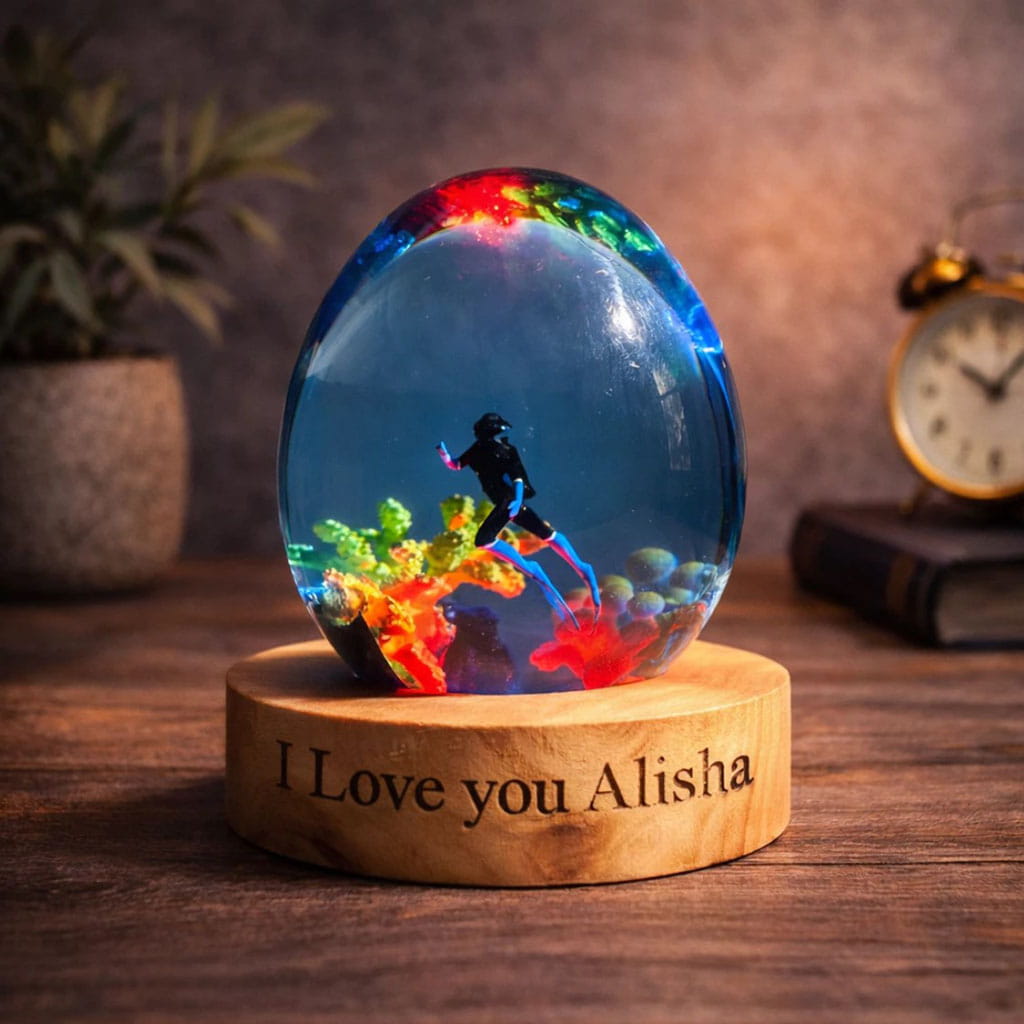 Diver Egg Resin Lamp Cozy Living Room Table Decor