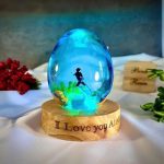 Diver Egg Resin Lamp Romantic Floral Bedroom Decor