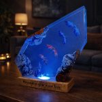 Dragon Castle Resin Lamps Crystal Shard Blue Glow Candlelight Edition