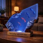 Dragon Castle Resin Lamps Crystal Shard Blue Glow Sofa Ambiance