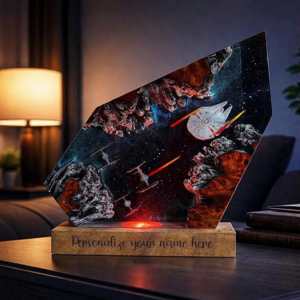Galaxy Spaceship Resin Lamps Cozy Living Room Table Decor