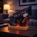 Galaxy Spaceship Resin Lamps Modern Home Office Decor