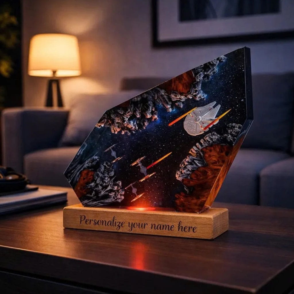 Galaxy Spaceship Resin Lamps Modern Home Office Decor