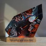 Galaxy Spaceship Resin Lamps Orange Glow Night Ambient
