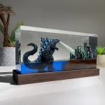 Godzilla Resin Lamp Heat Ray Edition Bright Room Angle View