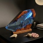 Godzilla Resin Lamps Crystal Shard Edition Blue Glow Minimalist
