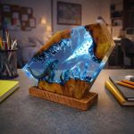 Godzilla Resin Lamps Crystal Shard Edition Blue Glow Office Desk