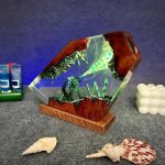 Godzilla Resin Lamps Crystal Shard Edition Green Glow Coastal Decor