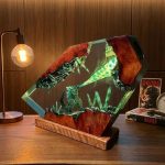 Godzilla Resin Lamps Crystal Shard Edition Warm Green Ambiance