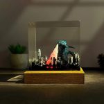 Godzilla Resin Lamps Cube Edition Dual Tone City Attack