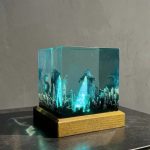 Godzilla Resin Lamps Cube Edition Teal Glow Studio Shot