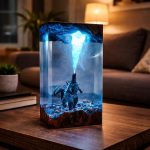 Godzilla Resin Lamps King of the Monsters Blue Light Edition