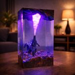 Godzilla Resin Lamps King of the Monsters Purple Glow Edition