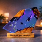 Killer Whale 3D Resin Lamp Blue Night Light Bedroom Decor
