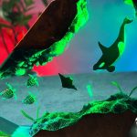 Killer Whale 3D Resin Lamp Green Red Ambient Glow Effect
