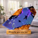 Killer Whale 3D Resin Lamp Purple Ambient Living Room Glow