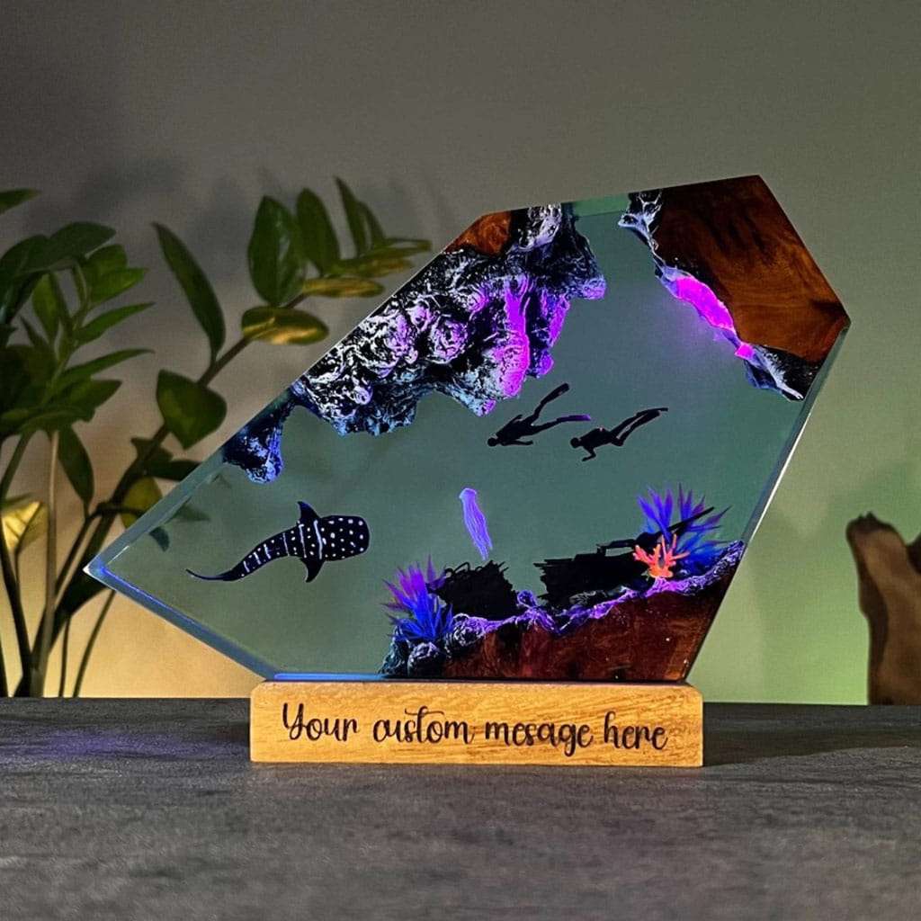 Mariana Trench Polygon Ocean Lamp Personalized Custom Gift