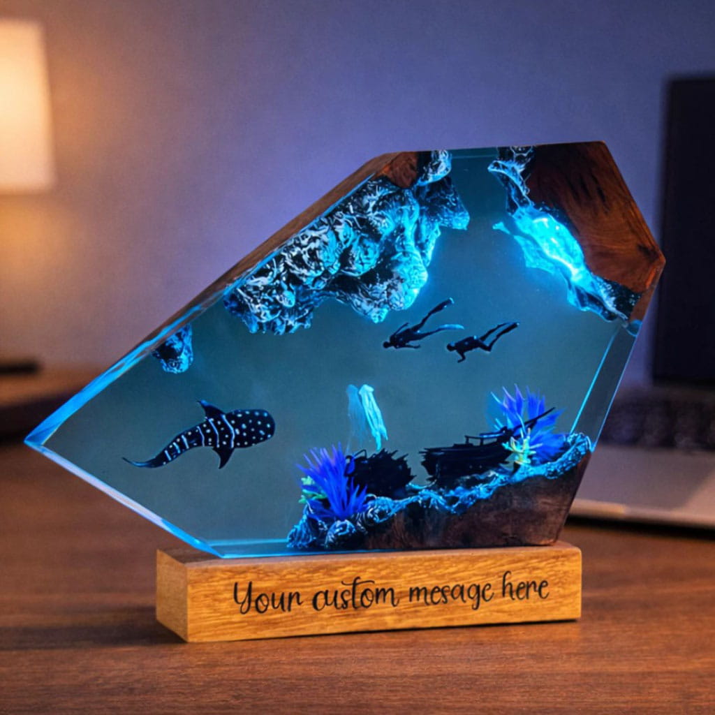 Mariana Trench Polygon Ocean Lamp Warm Ambient Desk Decor
