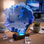 Mermaid Ocean Resin Lamp Modern Office Desk Decor