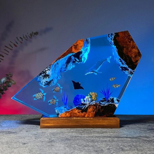 Ocean Life Epoxy Resin Lamp Colorful Studio Light Glow