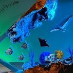 Ocean Life Epoxy Resin Lamp Dolphin Stingray Close Up