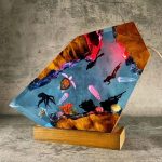 Ocean Resin Lamp Broken Ship Octopus Sea Turtle Cozy Home Office Decor