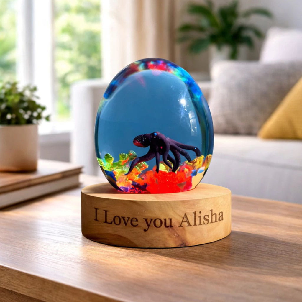 Octopus Resin Egg Lamp Cozy Living Room Decor