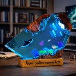Orca Killer Whale Resin Lamp Cozy Study Room Decor