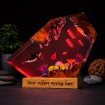 Orca Killer Whale Resin Lamp Red Jellyfish Glow Effect