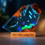Orca Killer Whale Resin Lamp Warm Ambient Table Decor