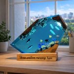 Penguin & Coral Resin Lamp Bright Window Daylight Decor