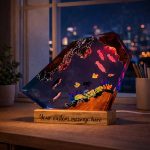 Penguin & Coral Resin Lamp City Night View Desk Decor