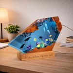 Penguin & Coral Resin Lamp Cozy Home Office Decor