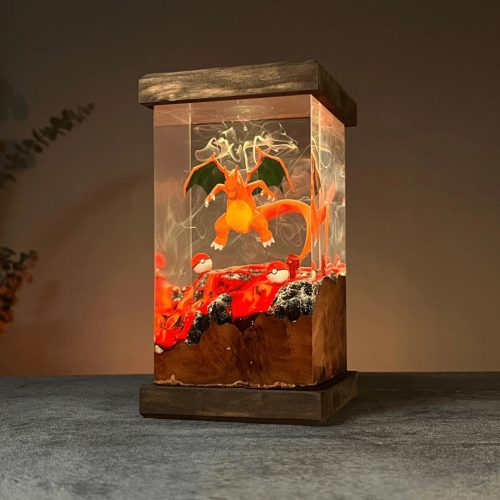 Pokemon Charizard Resin Epoxy Lamp