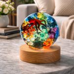 Red Octopus Resin Lamp Living Room Night Light Decor