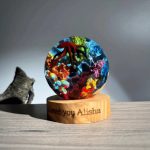 Red Octopus Resin Lamp Ocean Coral Reef Sculpture