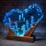 Red Squid Resin Lamp Coral Reef Close Up Detail
