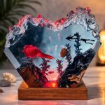 Red Squid Resin Lamp Warm Red Ambient Glow