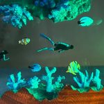 Scuba Diver Ocean Resin Lamp Glowing Coral Reef Night Light