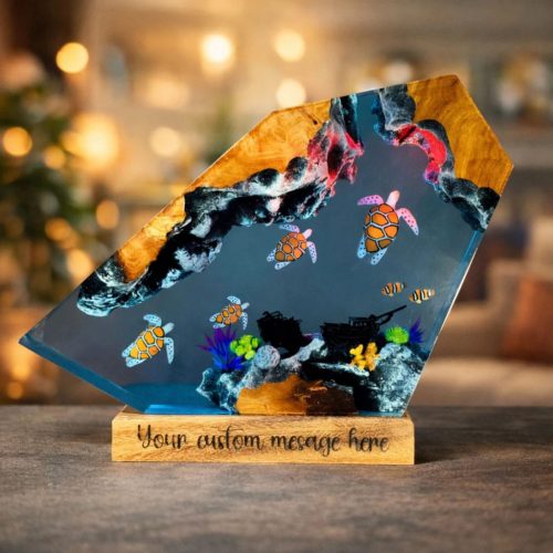 Sea Turtle 3D Resin Lamp Cozy Holiday Table Decor