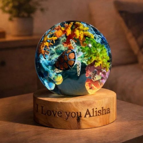 Sea Turtle Resin Lamp Personalized Custom Gift