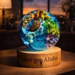 Sea Turtle Resin Lamp Sunset Coral Reef Night Light