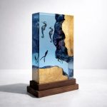 Seahorse & Diver Resin Lamp Side Angle Close Up