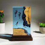 Seahorse & Diver Resin Lamp Warm Ambient Room Decor