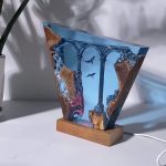 Shark & Stone Pillar Resin Lamp Bright White Desk Decor